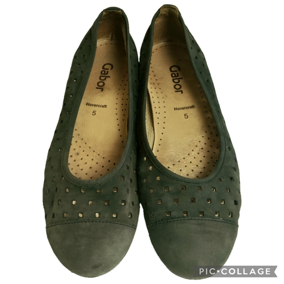 Gabor Hovercraft Moss Green Suede Leather Slip-On Shoes Sz 7.5 (5 EU) - Picture 7 of 12